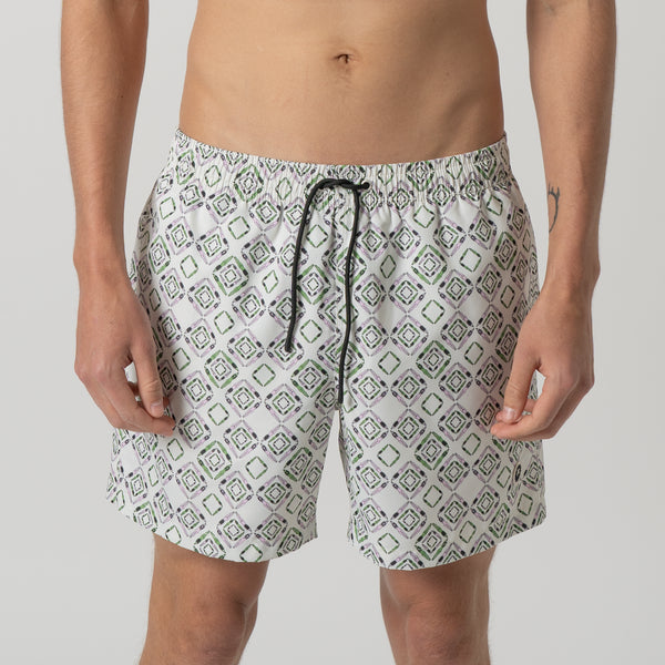 Geometric Swimmers Swim Shorts - Beige