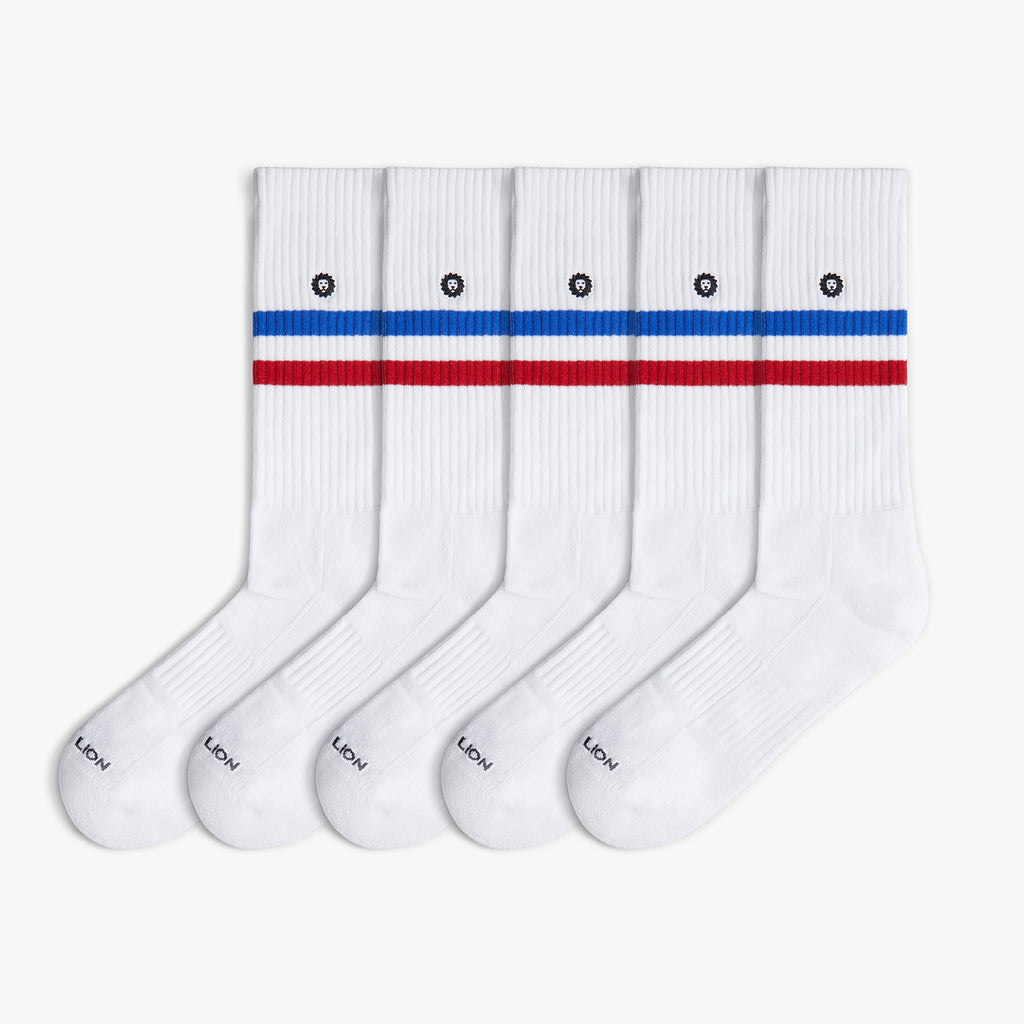 5 x Athletic Essentials Stripes - White