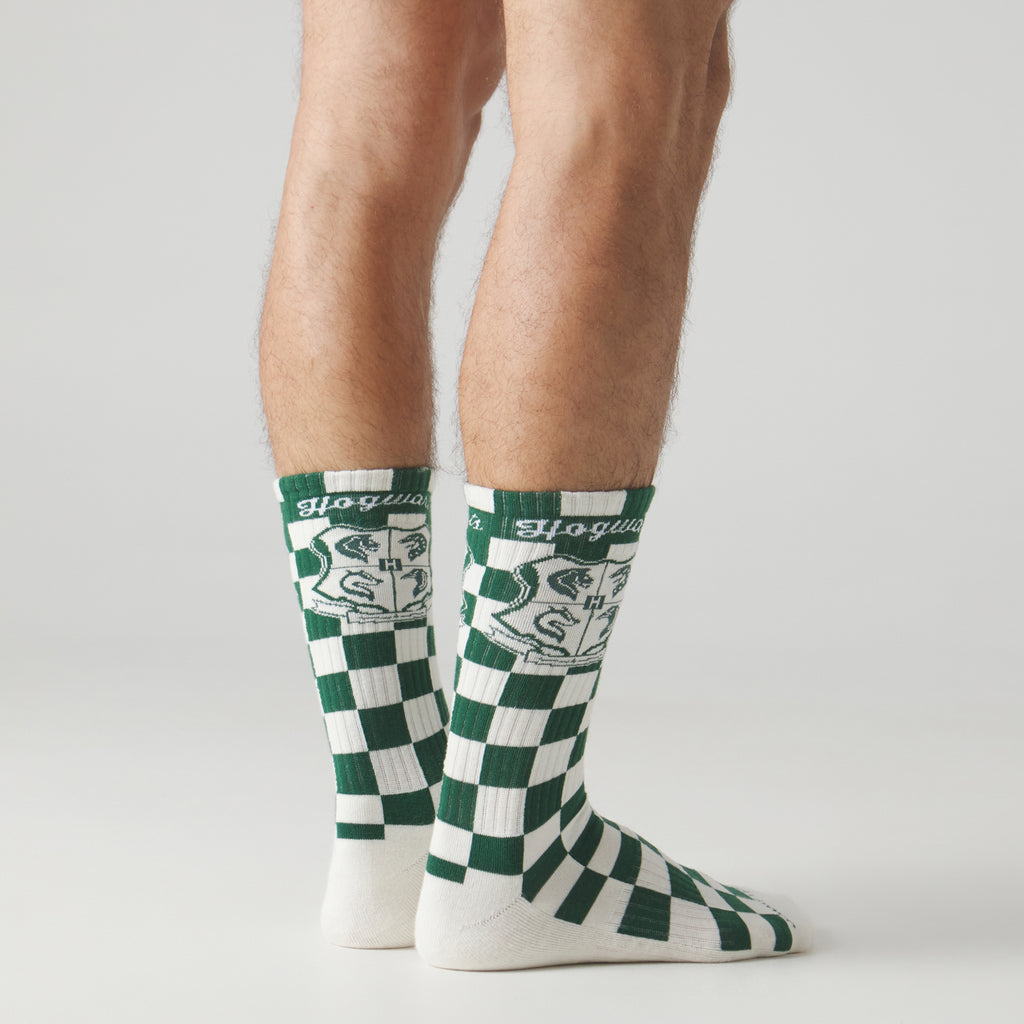 Athletic Harry Potter Hogwarts Crest Socks - Green White