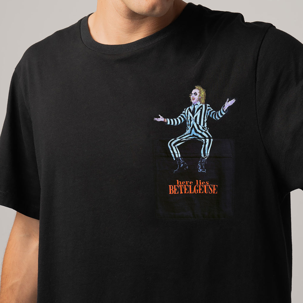 Beetlejuice Grave Pocket Tee - Black