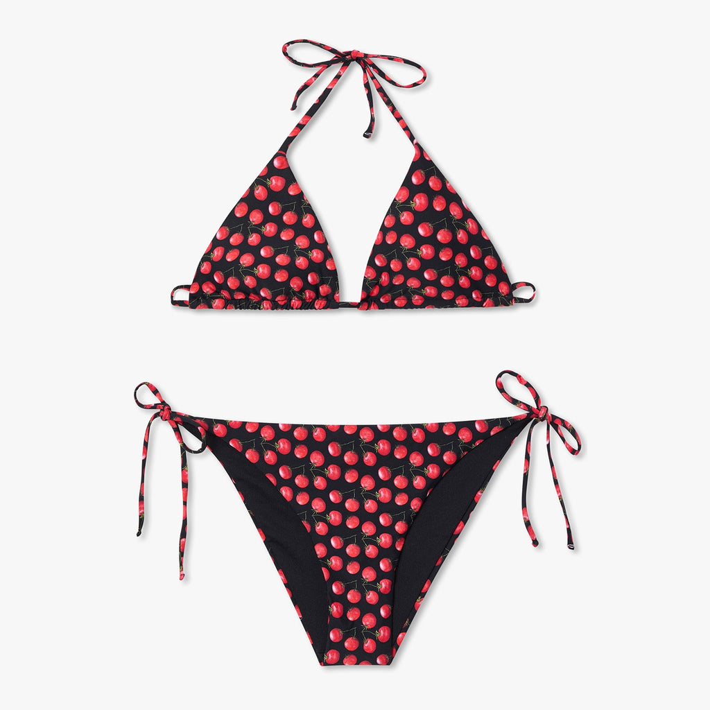 Tomatoes Bikini Top - Black and Red