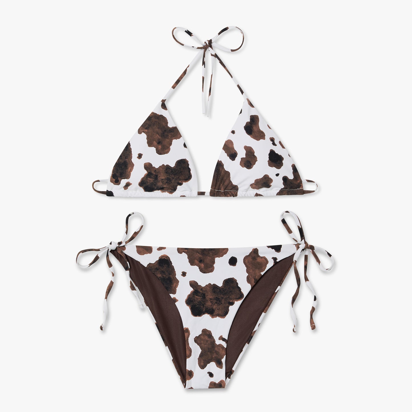 Cow Print Bikini Top - Off White