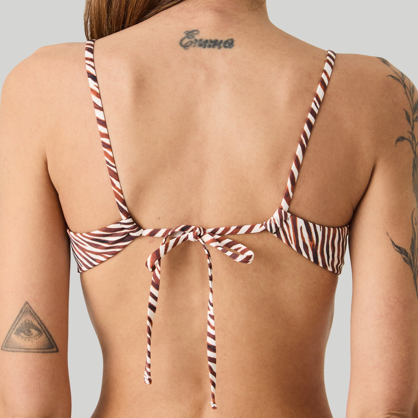 Zebra Print Scoop Top- Beige