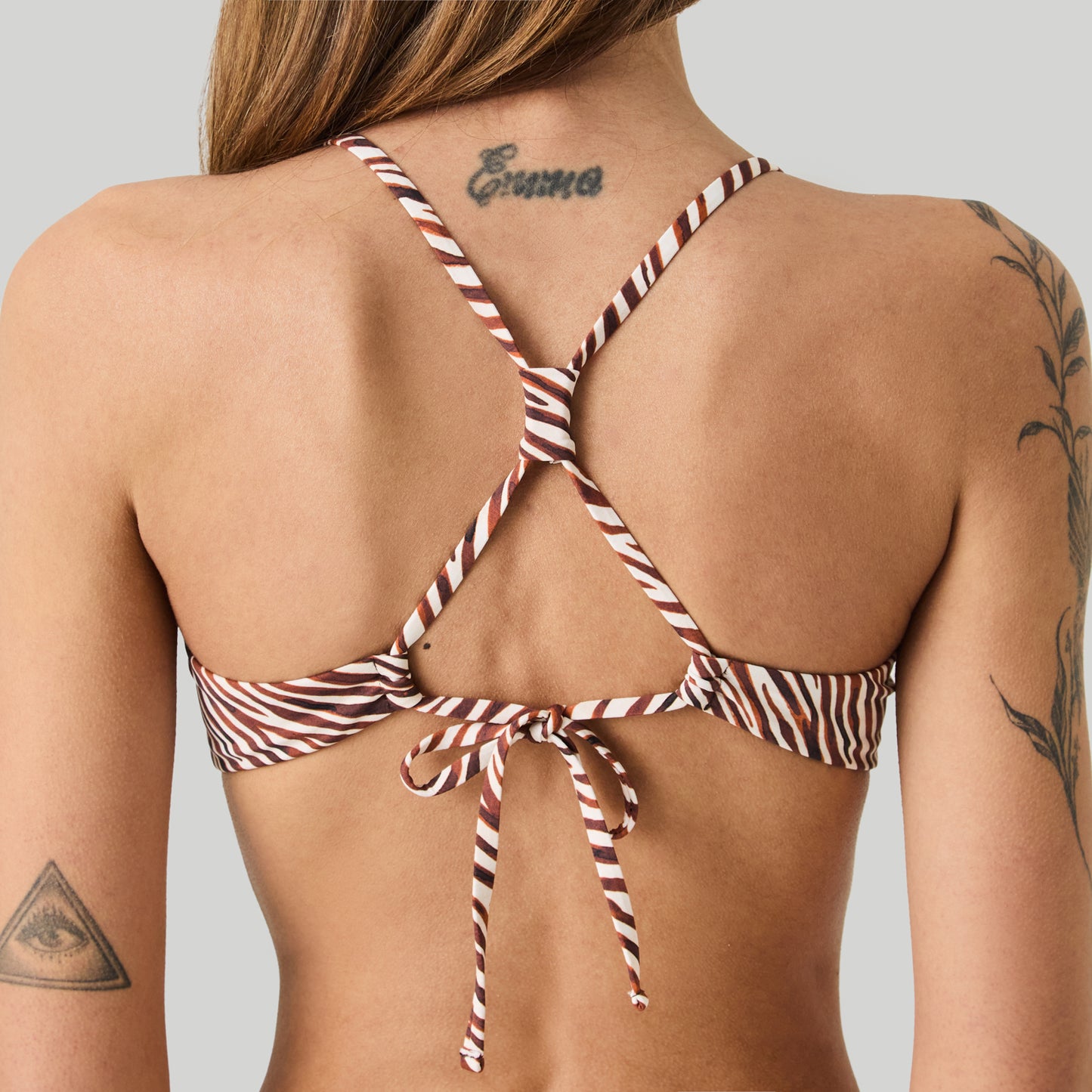 Zebra Print Scoop Top- Beige