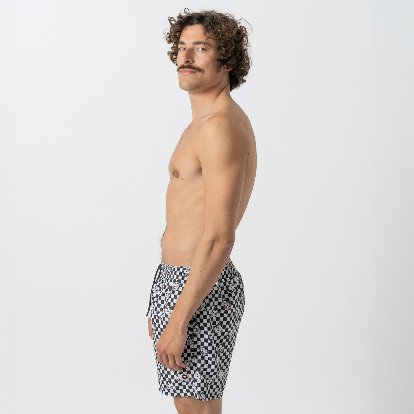 Felix Check Swim Shorts - Black White (3)