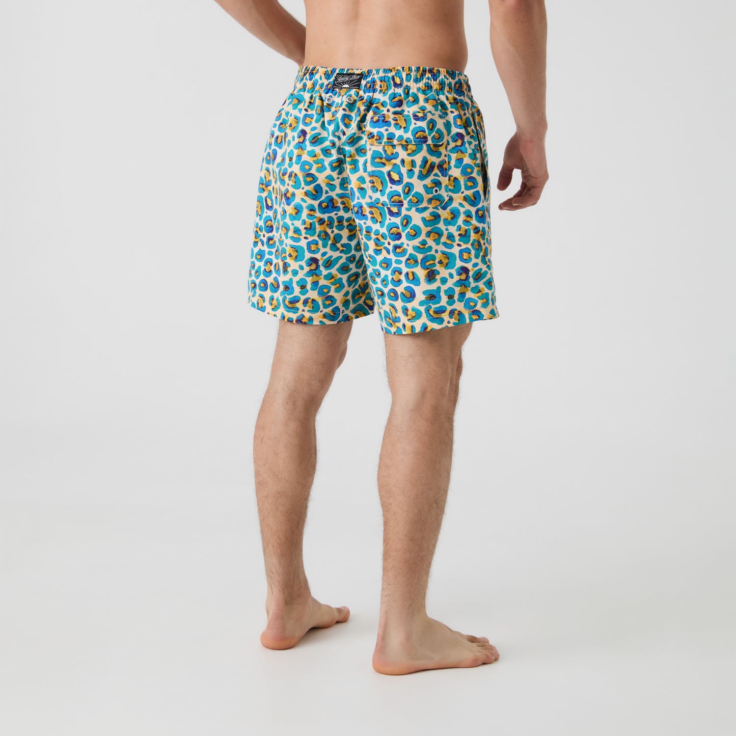 Leopard Print Swim Shorts - Butter Yellow