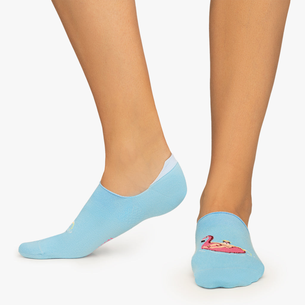 Flamingo Floatie No Show - Light Blue (2)